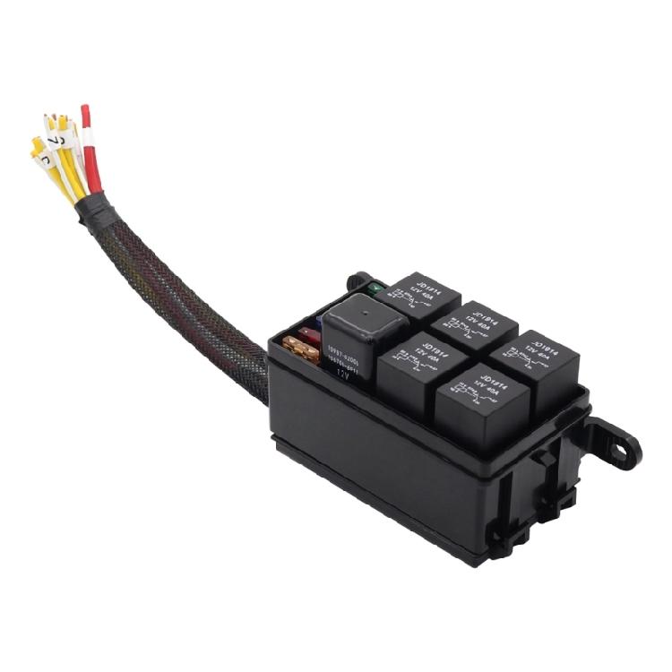 12V Auto 6 Way Fuses Relays Box Block With Relays and Harness for Car Marine