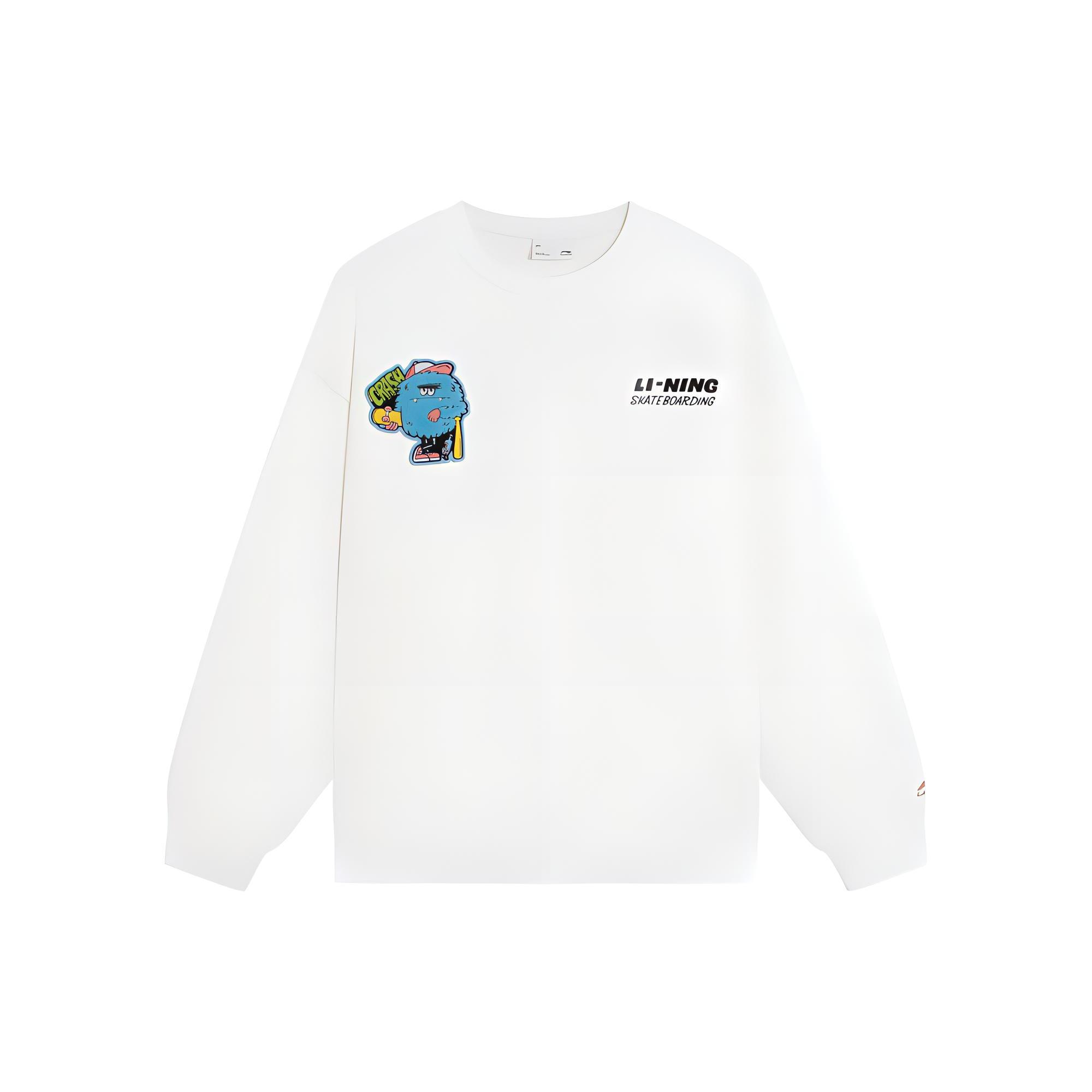 Li Ning Sweatshirts Unisex Ivory Crew Neck Moderate Regular AWDRH99-2 XL
