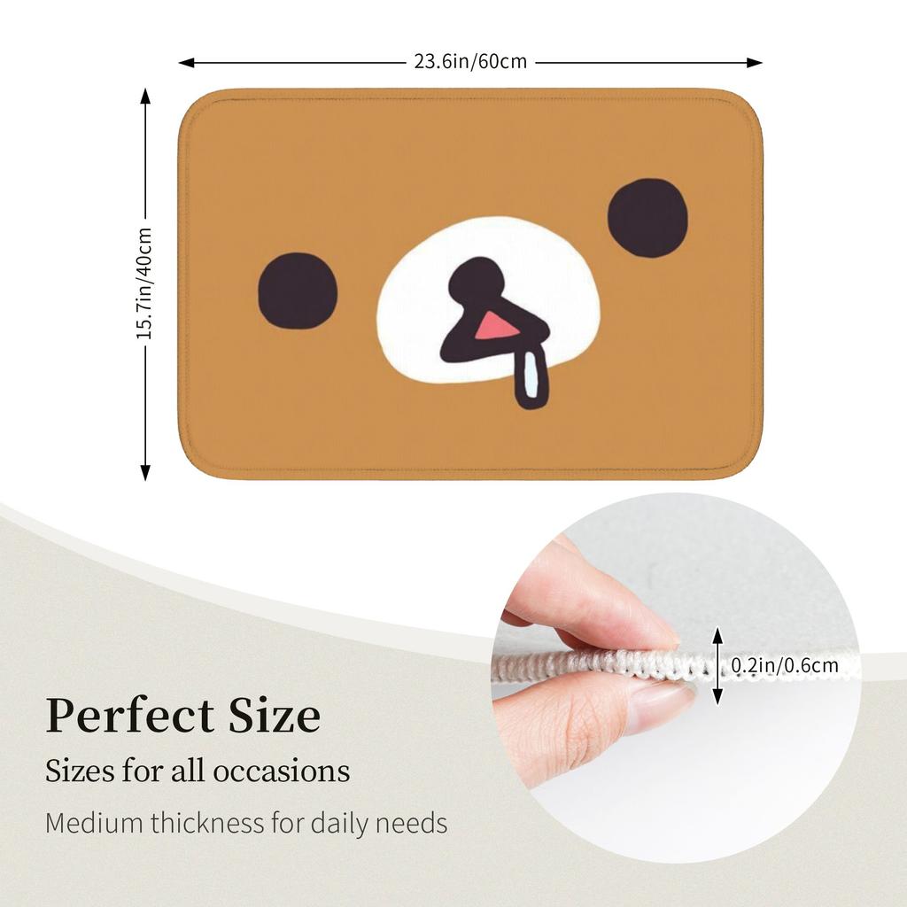 R-Rilakkumaes Cartoon Floor Door Kitchen Bathroom Mat Anti-Slip Indoor Doormat Garden Living Room Entrance Rug Carpet Footpad