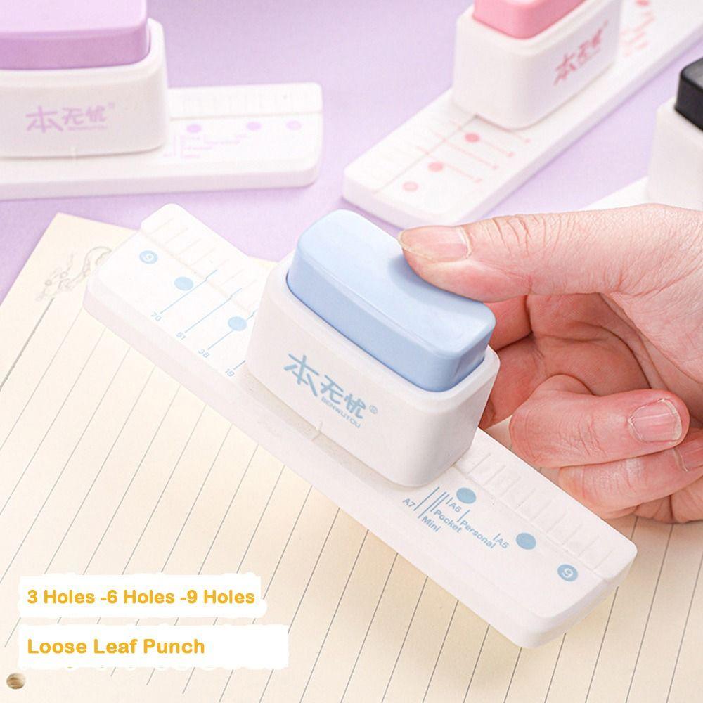 3-Hole Mini Hand Hole Puncher Multicolor Standard Hole Punch New Puncher School Office Supplies