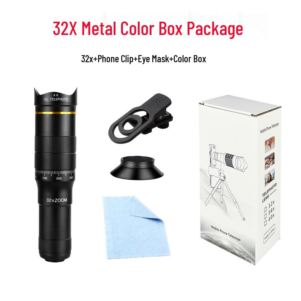 Universal Mobile Telescope Lens: 32X Quick Adjust Zoom Telephoto for Smartphones