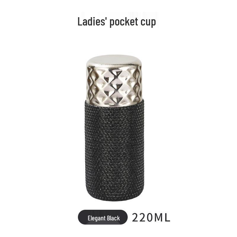 Mi Xiaoxi Titanium Diamond Lipstick Insulated Cup: Luxury Portable Water Cup for Women and Students.