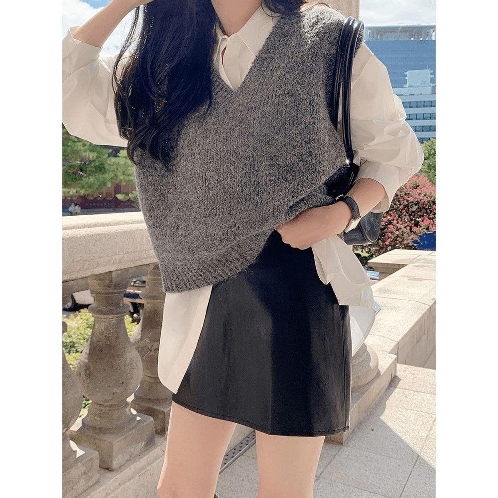Camicia Versatile Monocolore Estiva Top Largo da Donna Camicia da Donna