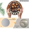 2D Flat 1pc Beaver Theme Aluminium Metal Sign, 8x8 in, Printed Wall Art for Home, Farmhouse, Street, Shop, Garage, Bar, Garden, Coffee Shop Decor