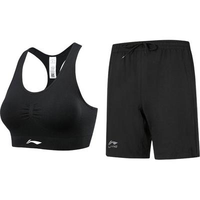 Conjunto de Yoga Feminino Leve de Verão com Sutiã Esportivo Confortável e Shorts activewear LNXY002-1+LNXY407-1