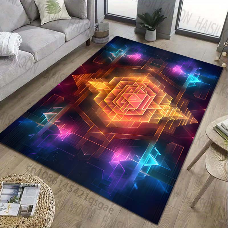 1PC Symbol Sri Yantra Patter Carpet for Living Room Bedroom Bedside Bathroom Floor Mat Area Rug Kids Room Play Mat for Gift