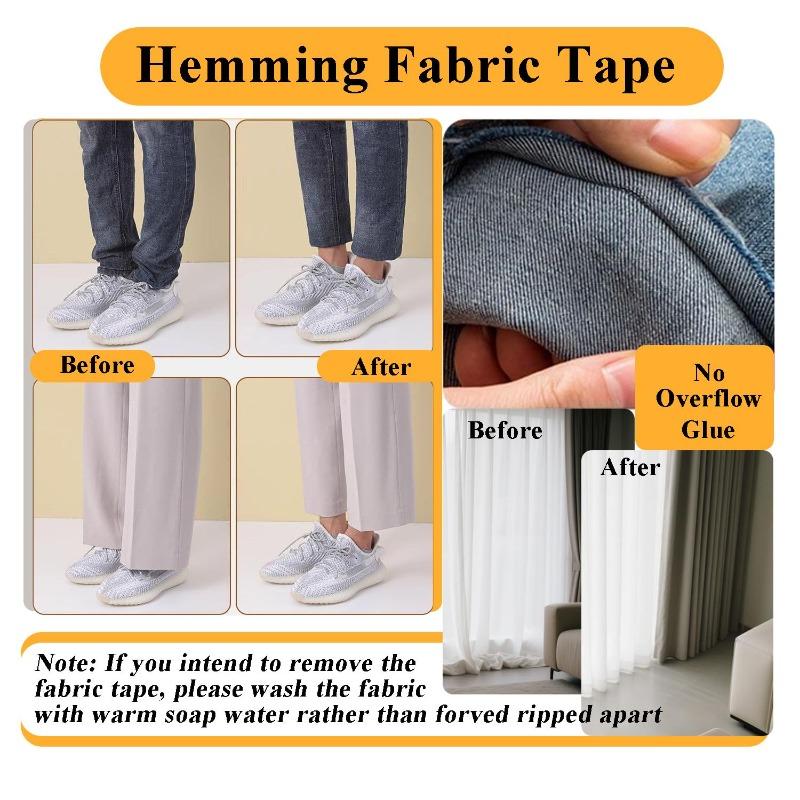 1Roll Melt Double Sided Tape Super Sticky Adhesive Clothing Fabric Seamless Seamless Iron Heating Household Repair of Various