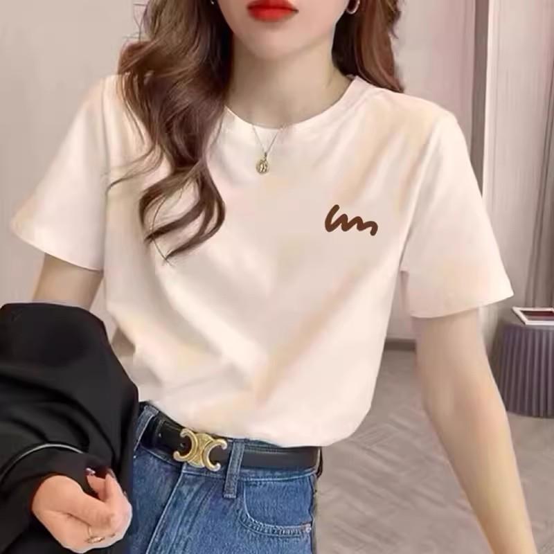 

абрикосовая футболка с плечиками женская с коротким рукавом лето 2025 новая корейская версия из чистого хлопка в зарубежном стиле футболка с рукавом до локтя универсальный топ тренд S