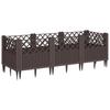 Planting Box with Ground Spikes Brown 123.5 x 43.5 x 43.5 cm PP