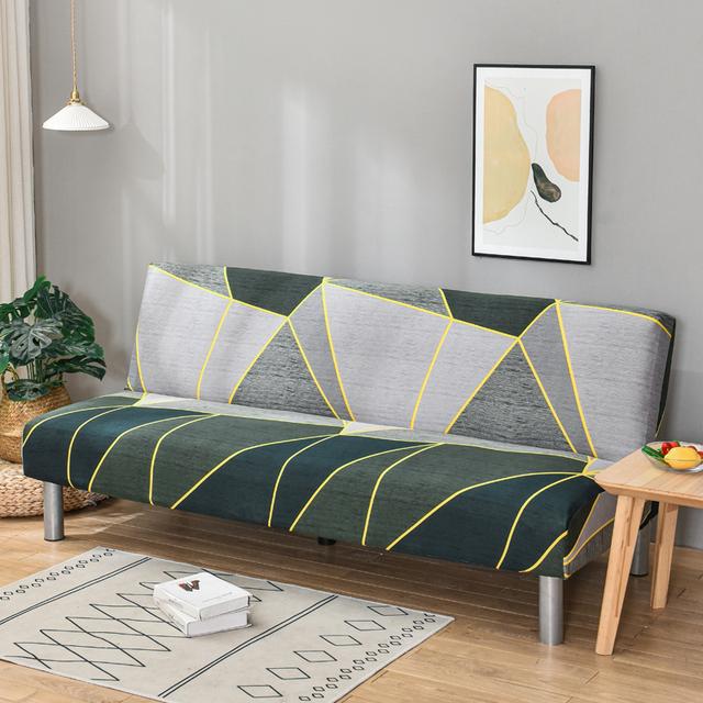 String Printed Folding Sofa Furniture Bed Cover Sofa Protector Covers Stretch Double Seat Cover Slipcovers For Living Room Area Geometric Print