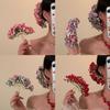 Handmade Floral Fan Hairpin Delicate Colorful Flower Design Anti-Slip Traditional Hair Accessory for Hanfu Travel Photo Shoots
