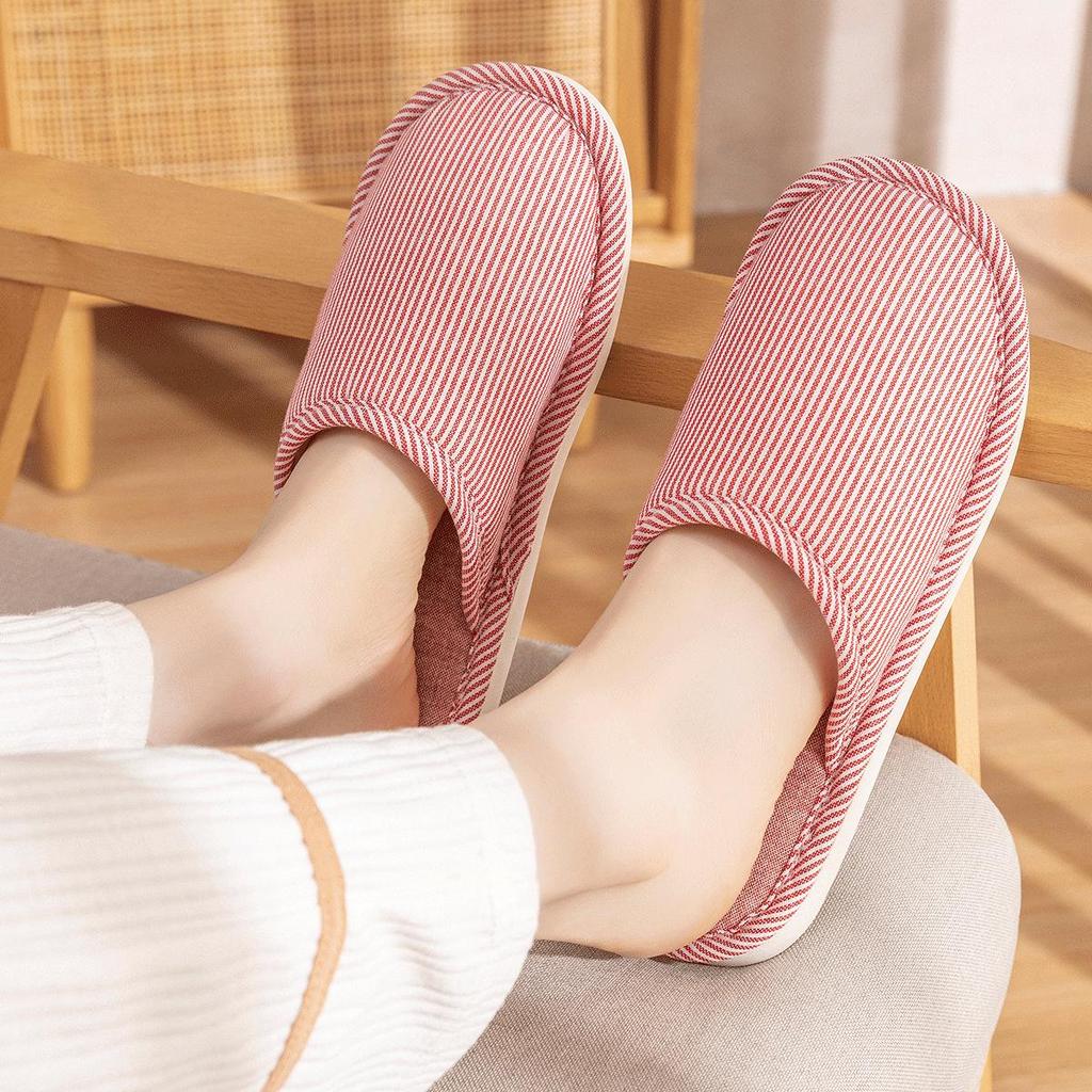Women's Cotton Linen Non-Slip Home Slippers - All-Season Indoor/Outdoor Use