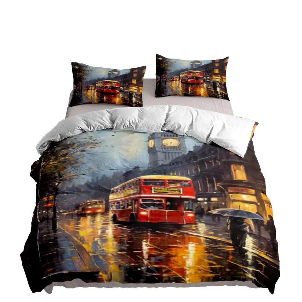 Rainny London Classic Bettbezug-Set King Queen Double Full Twin Einzelgröße Bettwäsche-Set