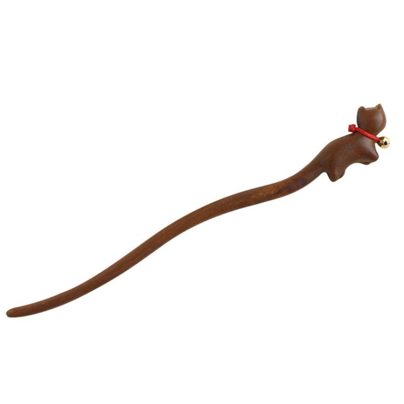 

Lovely Cats Theme Hairpiece Cats Hairpin Comfortable Wood Texture Hair Decors Cats Hair Clip Suitable for Daily Wear 1