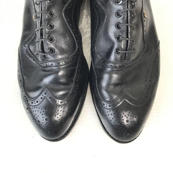 80s-90s USA Vyrobené/FOOTJOY/Kožené Full Brogue Wingtip Topánky/11B/27.5-28.5/Čierne/Vintage(POUŽITÉ)