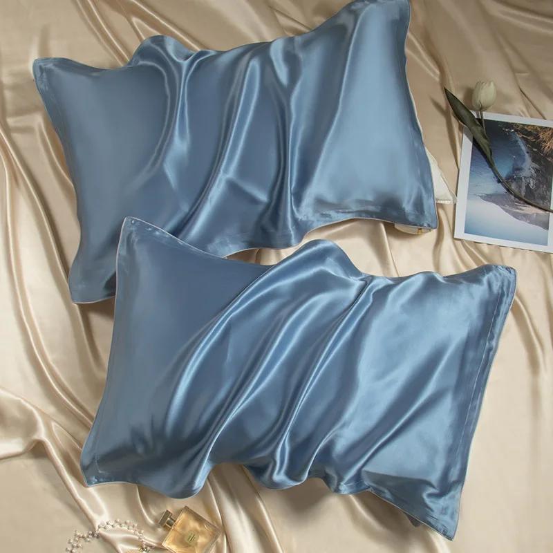 Single Sided 30MM Silk Pillowcases 100% Mulberry Silk Ivory Champagne Pink Purple Colors Hair Care and Beauty 48cmX74cm