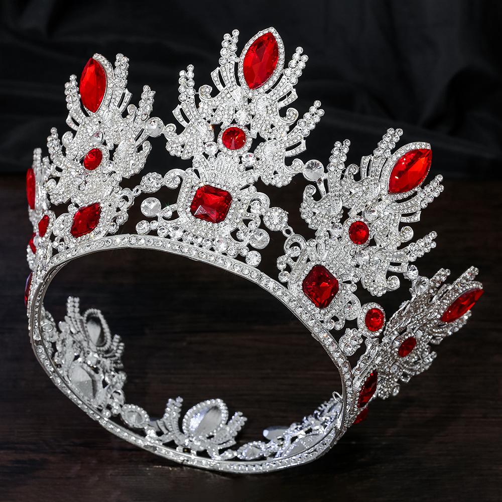 Baroque Crystal Crown Miss Universe Tiara Rhinestone Pageant Prom Crowns Bridal Wedding Hair Accessories Jewelry Crown Tiara