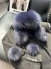 Fox Fur Ear Protection Fur Lei Feng Hat Female Ski Hat Parent-child Furry Hat Headband Hat Thickened Warm Snow Hat