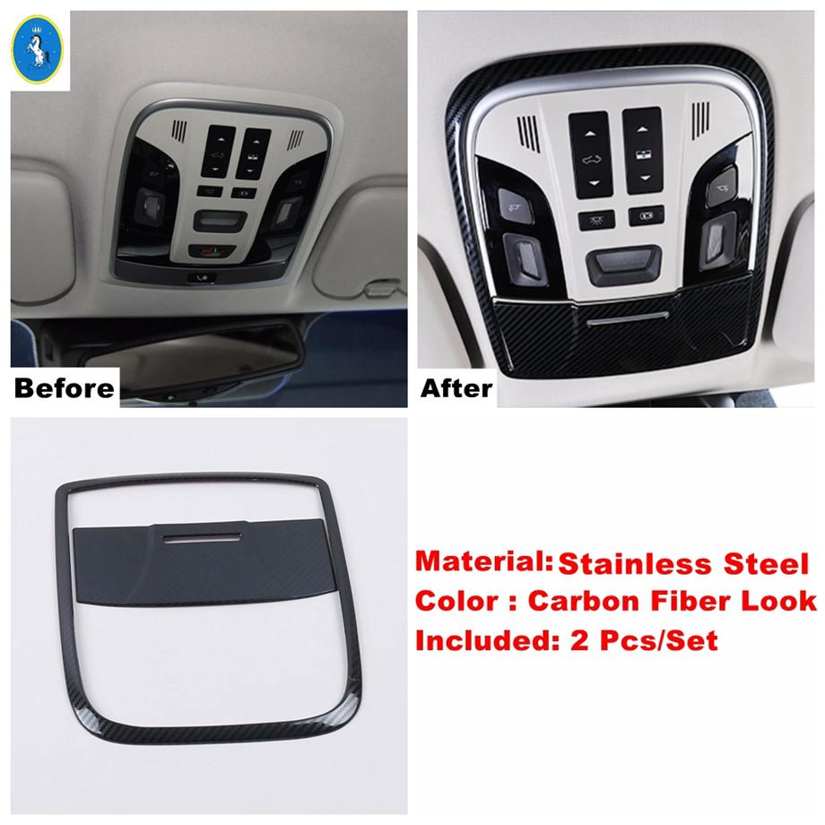 Carbon Fiber Look Car Head Lamps / Lift Button / Air AC / Gear Box Panel ABS Accessories Cover Trim For Haval F7 F7X 2018 -