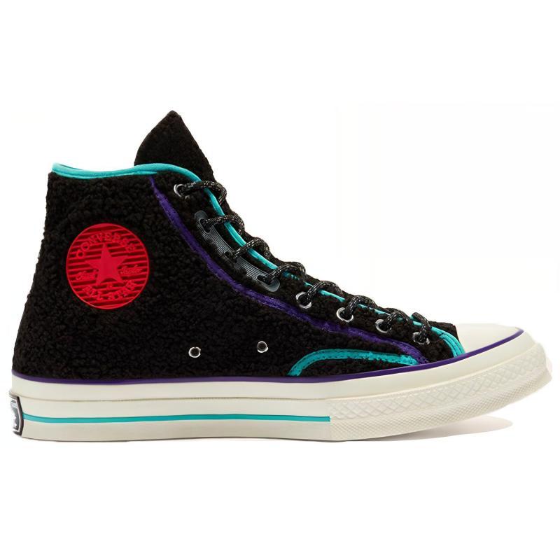 Converse 1970s Round Toe Lace-Up High Top Canvas Shoes Unisex Black Green Red Purple
