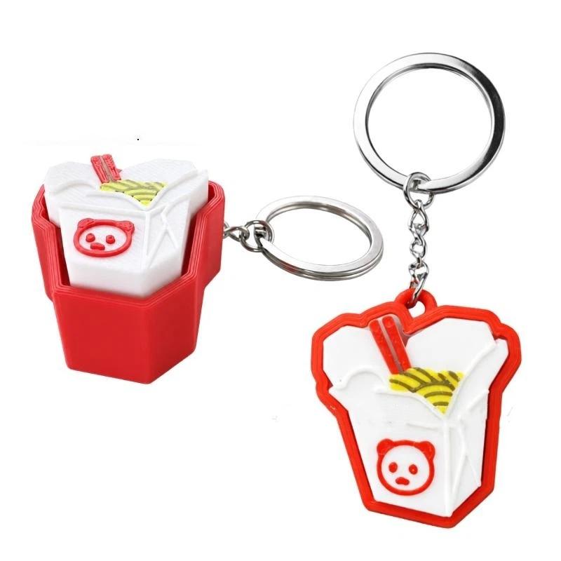 1Pcs 3.3Cm Cute Panda Head Fidget Keychain 3D Printed Pla Press Click Stress Relief Bag Pendant