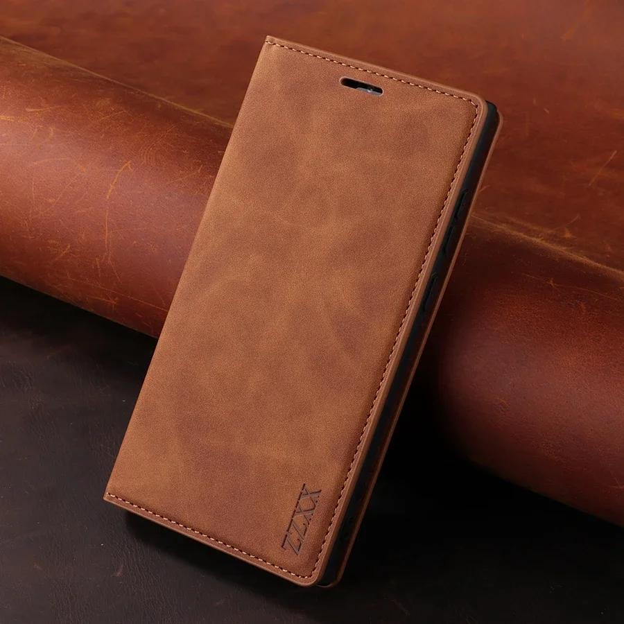 

Wallet Magnetic Flip Leather Case For Samsung Galaxy A02s A03 A04s A10 A11 A12 A20 A21s A22 A23 A31 A32 A33 5G A50s A51 A52 A71 Galaxy A72 коричневий