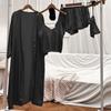 Female Sleepwear Pajamas Three-Piece Set Spring Summer Kimono Bathrobe Strap Top&Shorts Pijamas Suit Sexy Loose Satin Home Wear