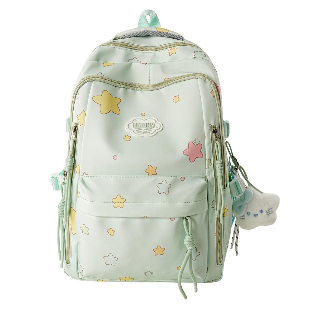 Schoolbag Japanese ins High-value backpack Small fresh and sweet star backpack Junior high school student lightweight large-capacity schoolbag