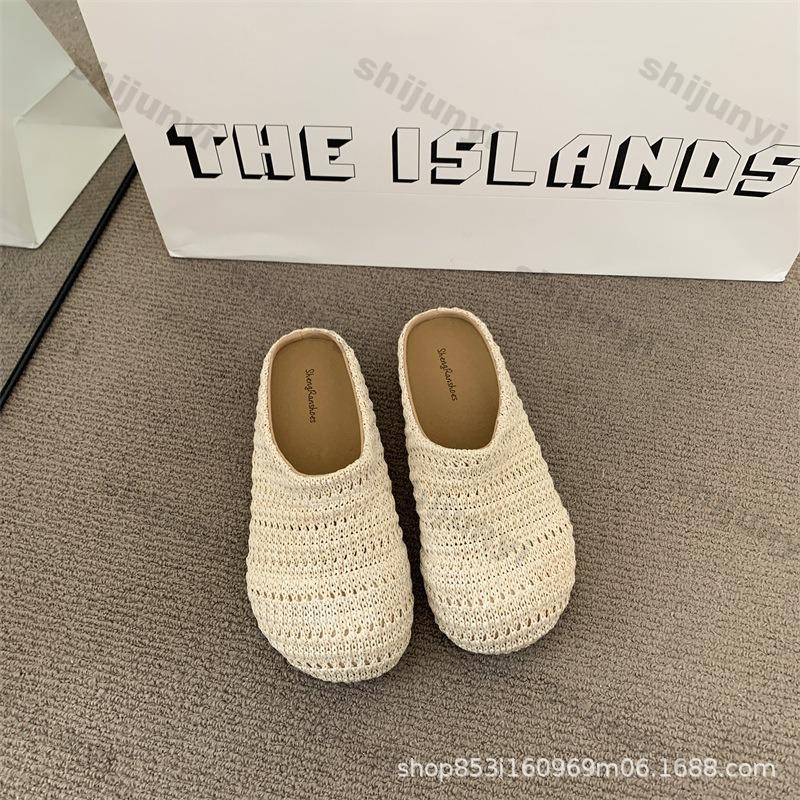 Outdoor Women's Slippers 2025 Summer Slip On Soft Sole Beach Shoes Lightweight Comfortable Casual Shoes Breathable Flats