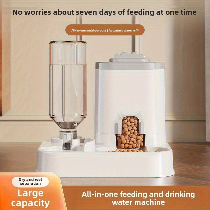 Automatic Cat & Dog Water Dispenser with Integrated Food Basin - Easy Cleaning & Hydration - Durable Pet Hydration Solution, Automatic Pet Feeder