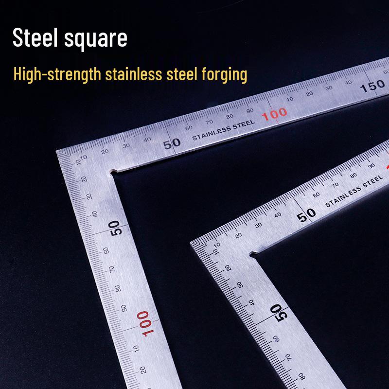 90° Stainless Steel Right Angle and Corner Detection Ruler, 250x500mm