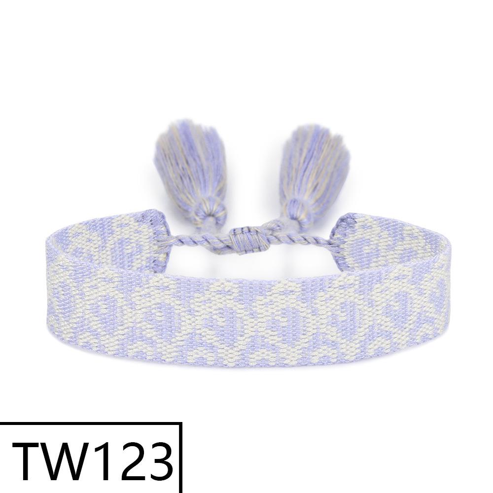 Handmade Bohemian Embroidered Logo Tassel Bracelet - Ethnic Style Friendship Band