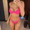 2026 New Ribbed Underwired Bikini Female Swimsuit Women Swimwear Two-pieces Bikini Set Thong Bather Bathing Suit Swim V2697