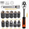 12-Piece Socket Wrench Set with 6.35mm (1/4") Drive Hex Sockets for Vehicle Maintenance and Repair, Cars and Motorcycles [Includes Holder]