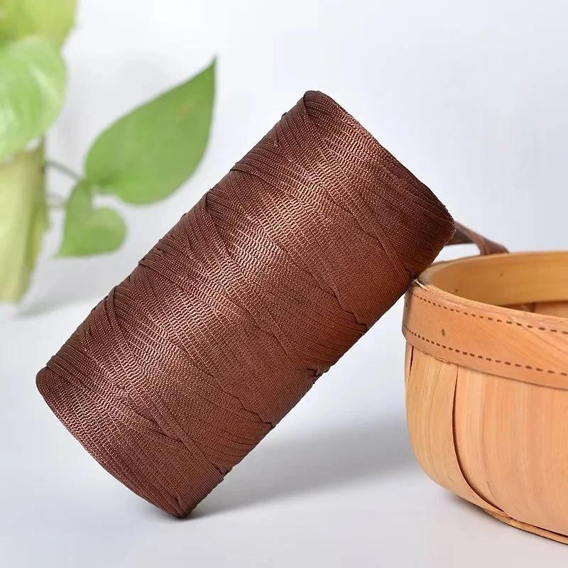 250g/Roll 2.5mm Ice Silk Thread Summer Crochet Yarn for DIY Knitting Bag Shoes Flat Hollow Yarn Hand-knitted Thread Supplies