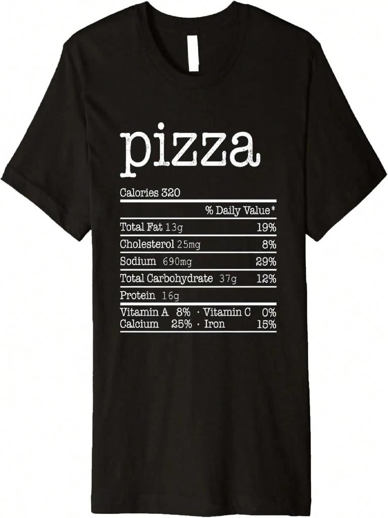 Pizza Nutrition Facts Funny For Thanksgiving Christmas Food Premium T-Shirt