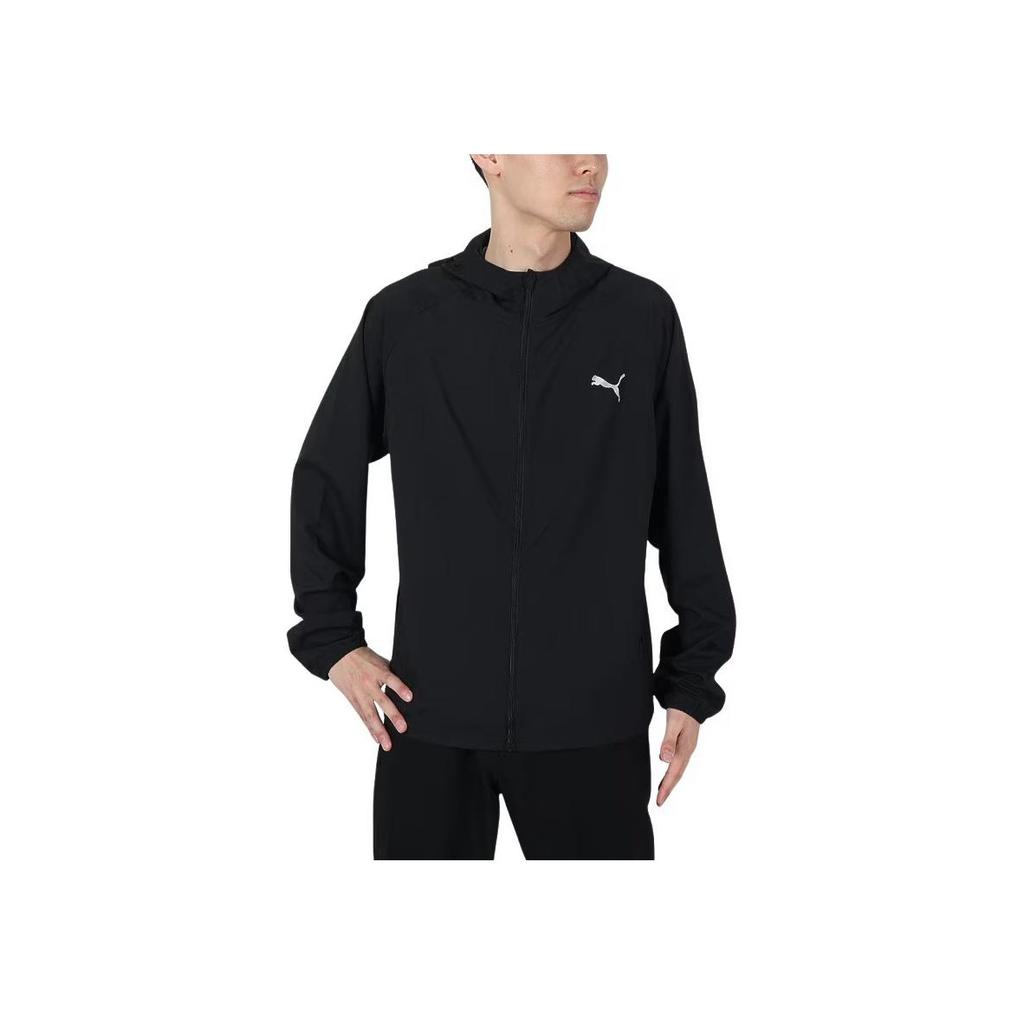 New PUMA RUN FAVORITE WOVEN HOODED JACKET M Jacket Men's Black 523673-01