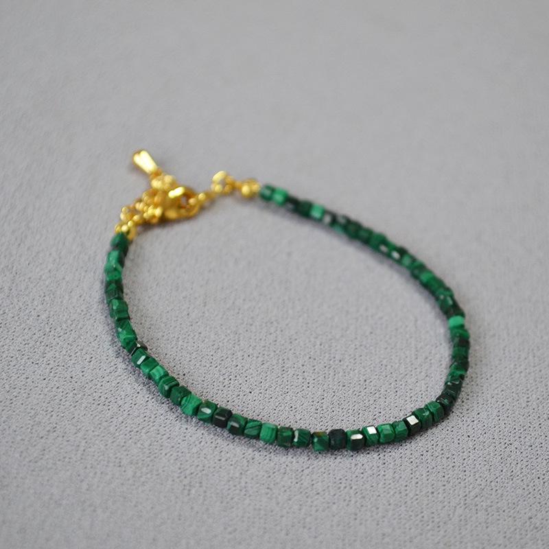 Vintage Sparkling Sugar Cube Natural Stone Layered Bracelet for Women