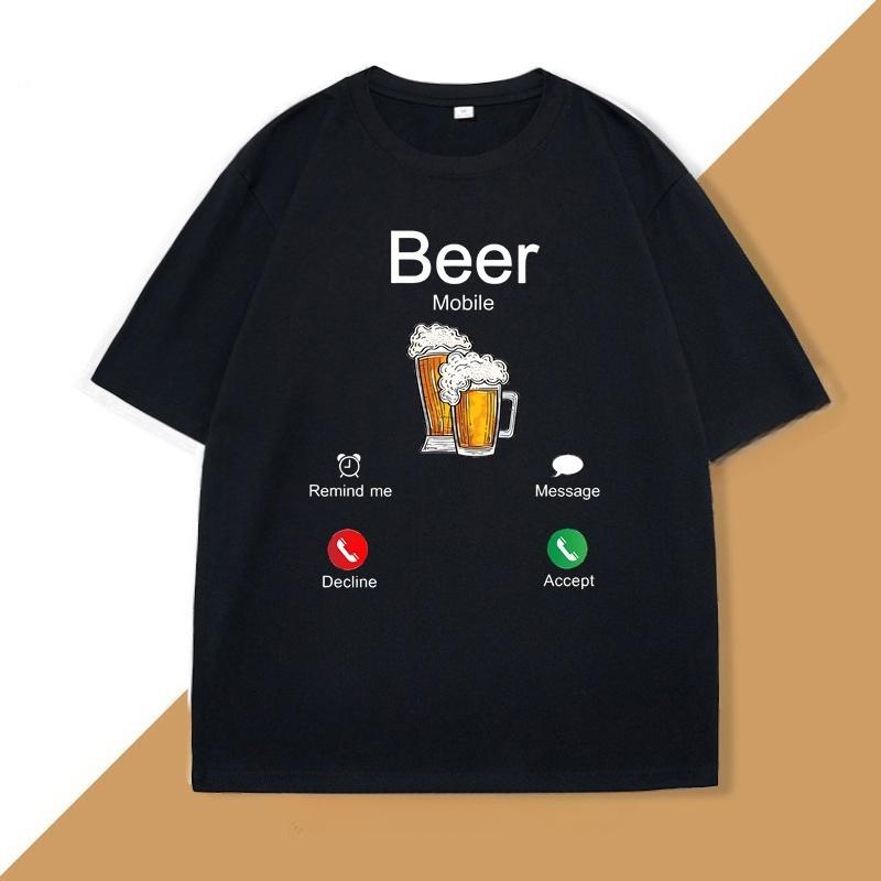 Beer Is Calling Design Tshirt Stylish Trendy Tee Shirt Funny Cotton Short Sleeve Graphic T Shirts Unisexs WOMEN Designer Clothing