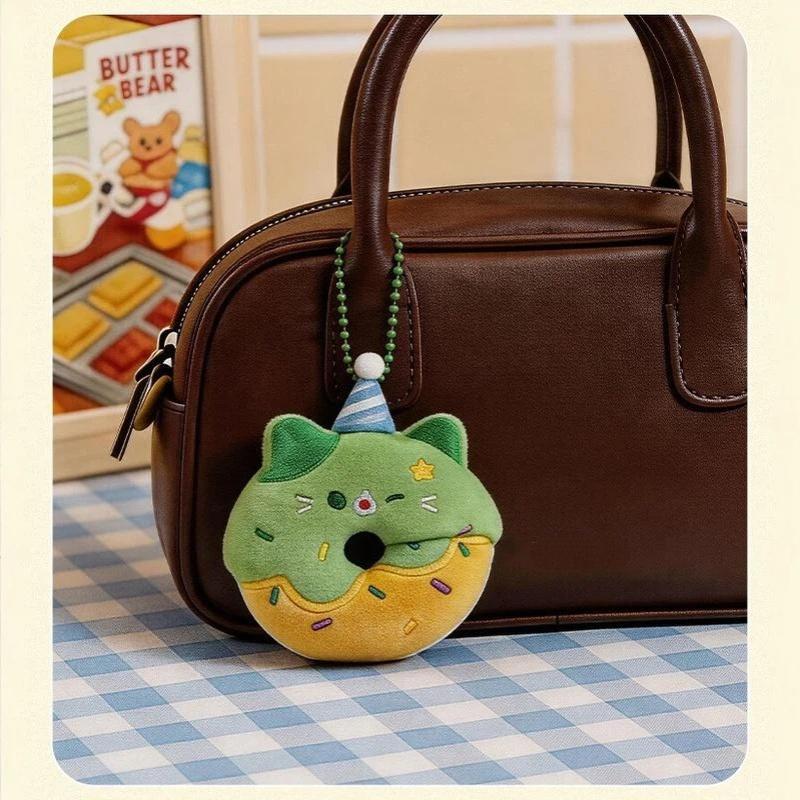 Cheie de pluș Pisicuță Gogoașă Pisică Pluș Moale Blănos Design Pisică Drăguță Cheie de Pisică Design Desen Animat Stil Dopamină Pandantiv Geantă