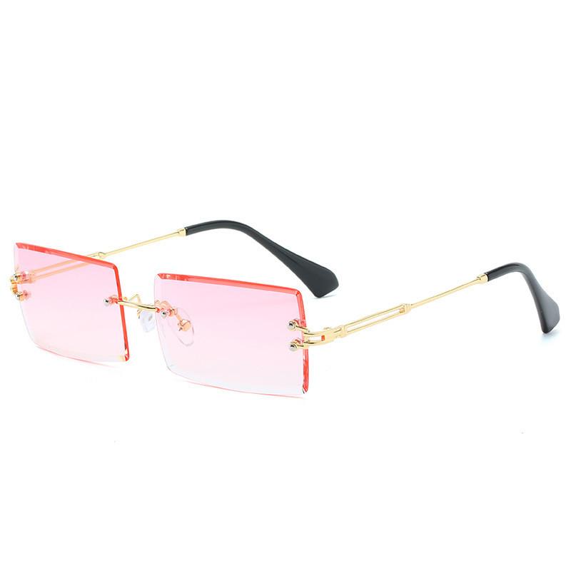 2020 Trendy Rimless UV400 Square Sunglasses Rectangle Sun Glasses Shades Fashion Sunglasses
