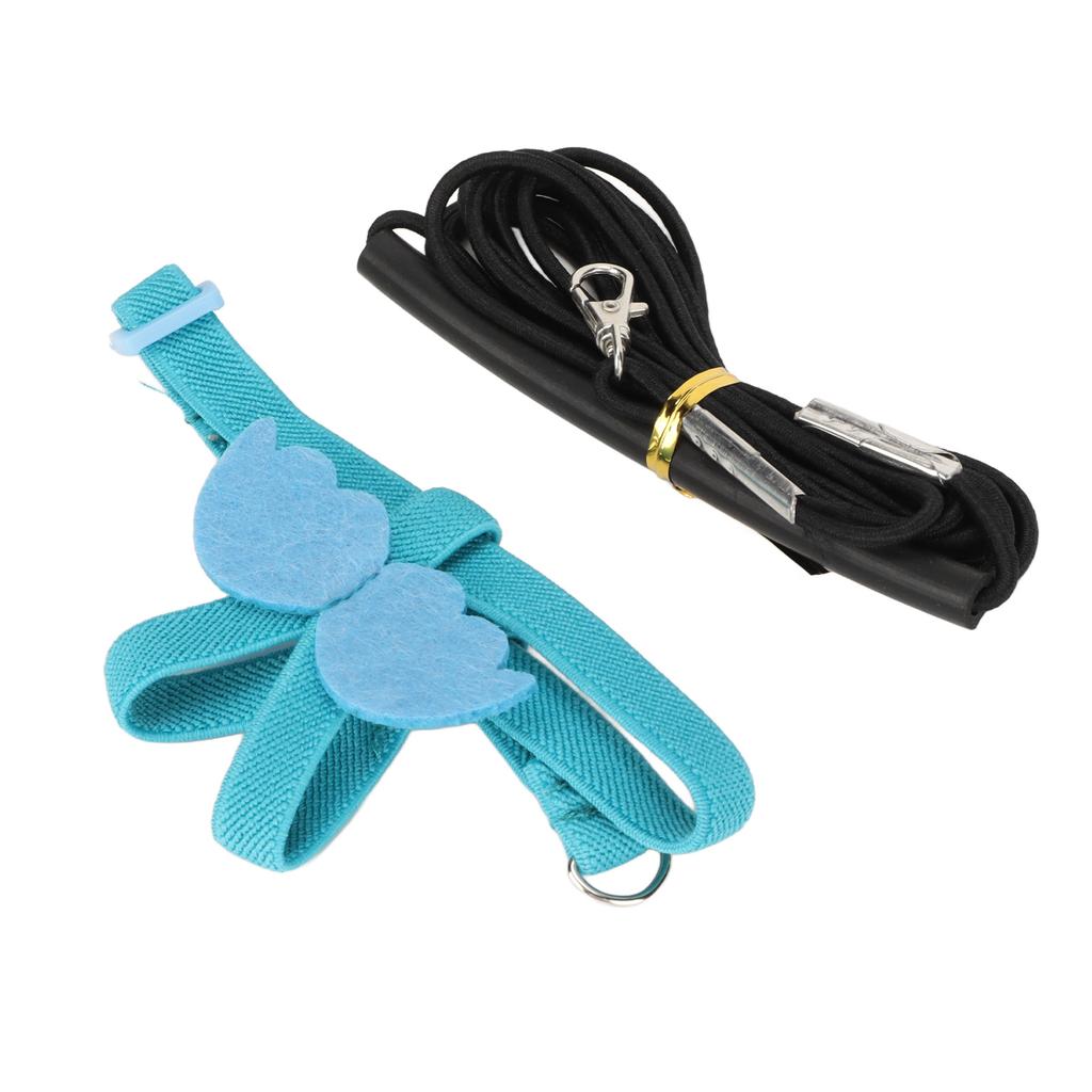 Bird Harness Leash Elastic Easy To Wear Adjustable Lightweight Portable Parrot Flying Leash Straps with Cute Wings L
