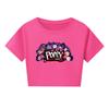 5633 Kids Girls Lily Lovebraids Print Short Sleeves Short T-Shirt