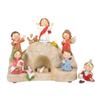 Christmas Resurrection Ornament Set with Handmade Resin Characters and Soft LED Glowing