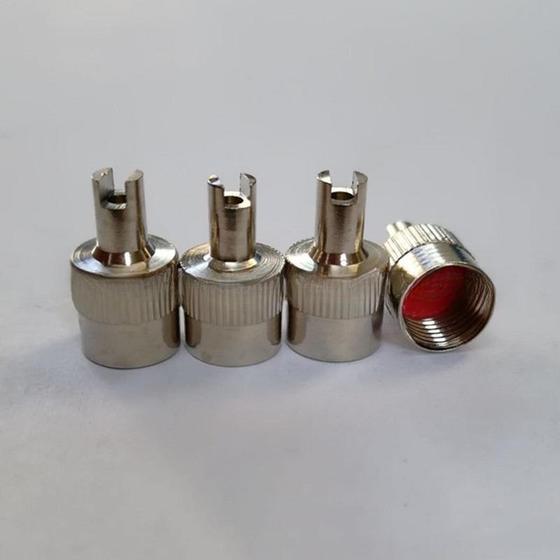 30pcs Slotted Head Valve Stem Caps with Core Remover Tool for Car Motorcycle Silver, Copper Universal