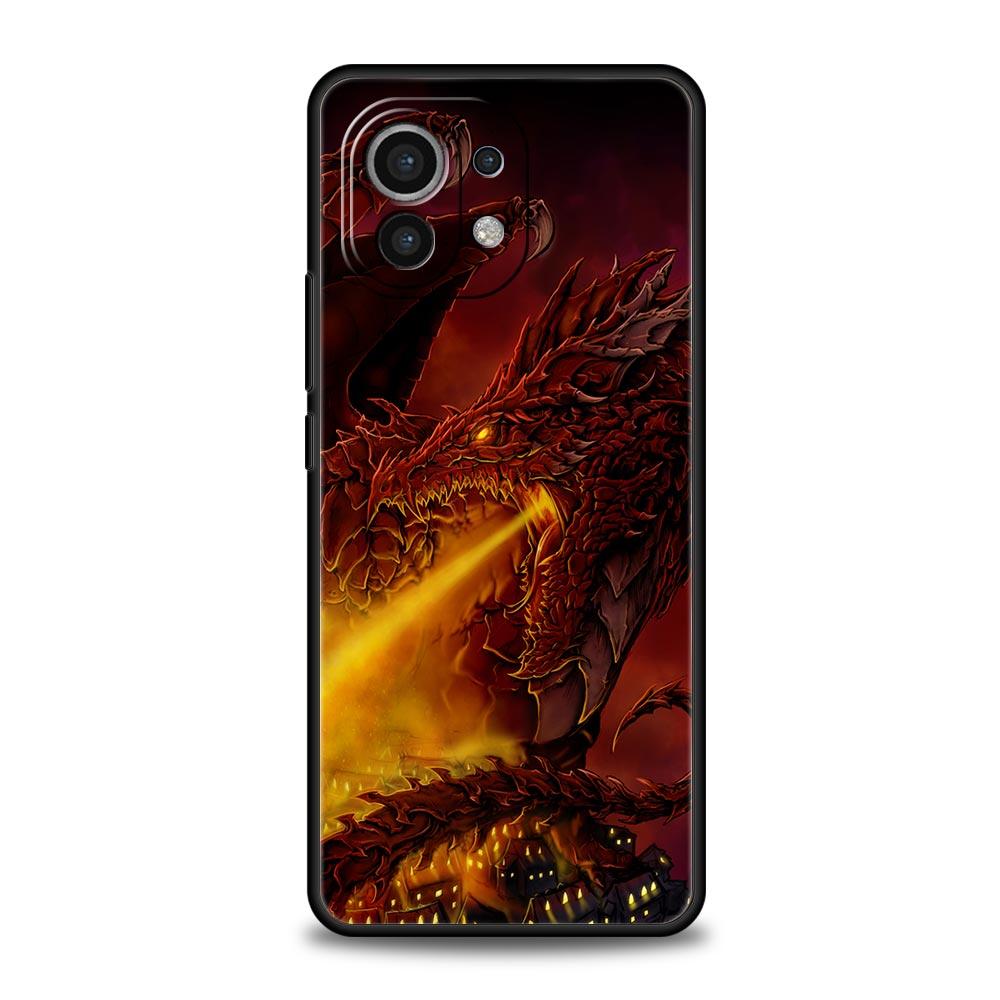 Dragon Phone Case For Xiaomi Mi 15 14 Pro 13 12 11 Lite 5G 10T 11T 12T 13T 14T Poco X6 X5 X4 X3 NFC F3 F4 GT Black Cover