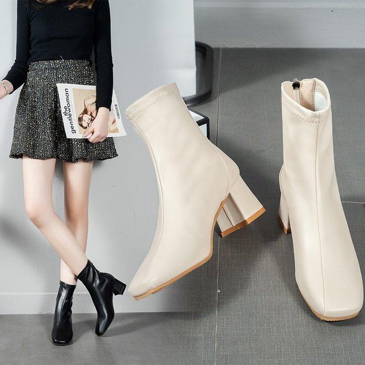 Mujeres Invierno Botas Cálidas Lateral Zip Round Toe Square Heels Rodilla  Alto Botines comprar a buen precio — entrega gratuita, reseñas reales con  fotos — Joom