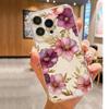 Große lila Blume Anti-Fall Transparente Hülle für iPhone 14/15/16/17 Pro Max