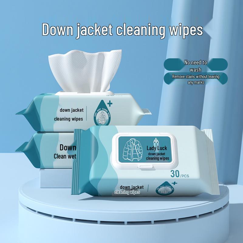 Čisticí ubrousky na skvrny na péřové bundě - Přenosné, Bez praní, Jednorázové, Individuálně balené čističe oděvů