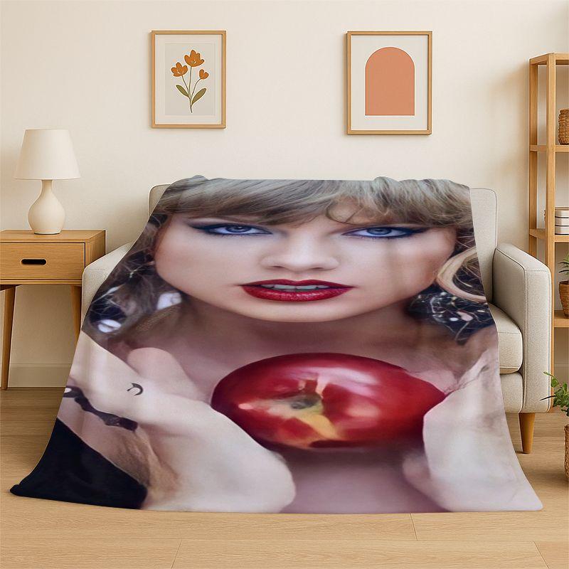 Coperta morbida in flanella alla moda T-Taylor Singer Music, Coperta accogliente per letto, Divano, Divano, Camera da letto, Soggiorno, Viaggio, Picnic